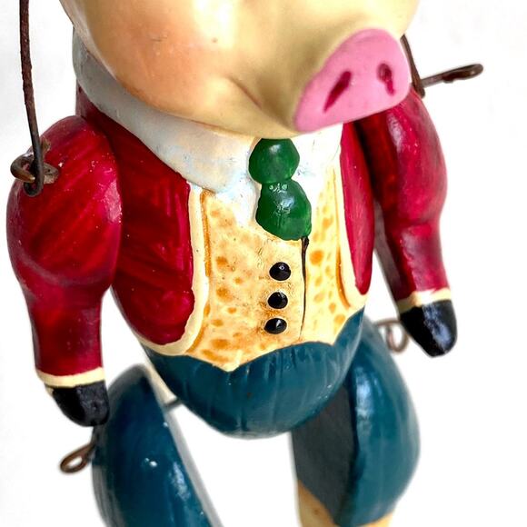 Rare 1980 Jointed Dapper Pig Ornament THC Taiwan Vintage - Picture 9 of 9